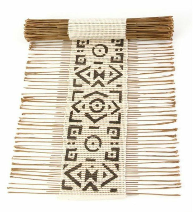 Mopti African Bogolan Mudcloth Table Runner Wall Hanging made of original Malian Bogolan/Mudcloth TossokoClothing