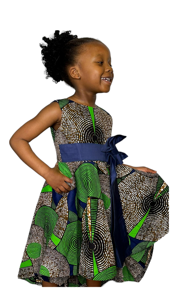 Tima - High Low Sleeveless Reversible Ankara African Print Dress Tossoko Clothing