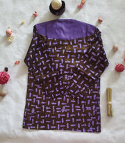 Boy's African Purple Long Sleeves Top & Pants TossokoClothing