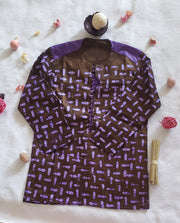 Boy's African Purple Long Sleeves Top & Pants TossokoClothing