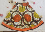 Girl's Orange African Print Top & Skirt TossokoClothing