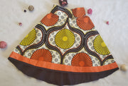 Girl's Orange African Print Top & Skirt TossokoClothing