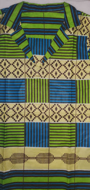 African Print Girl's Shirt Dress Green & Orange Size 5-6 TossokoClothing