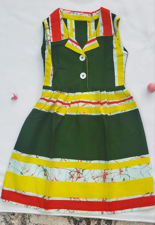 African Print Girl's Dress Size 3-4 TossokoClothing