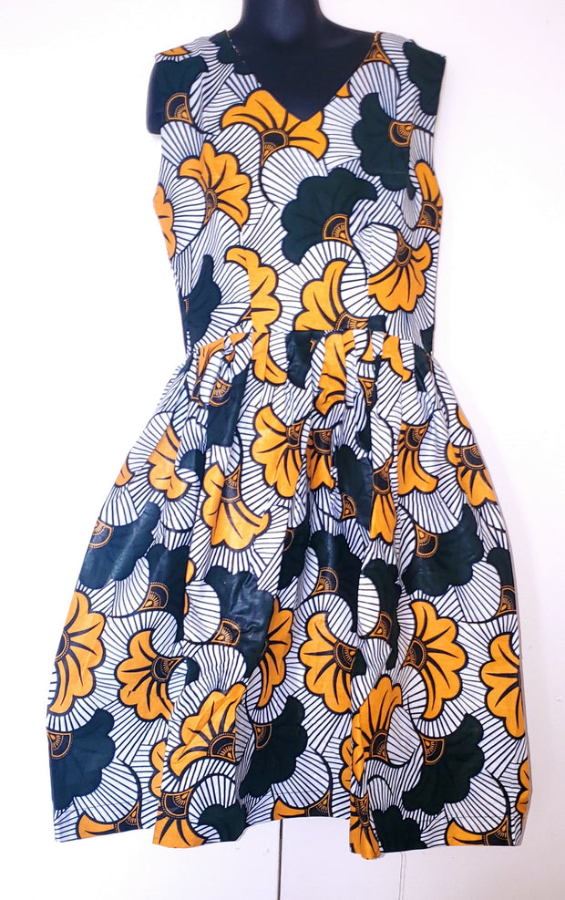 African Print Girl's  Wedding Flowers Dress Tossoko Clothing