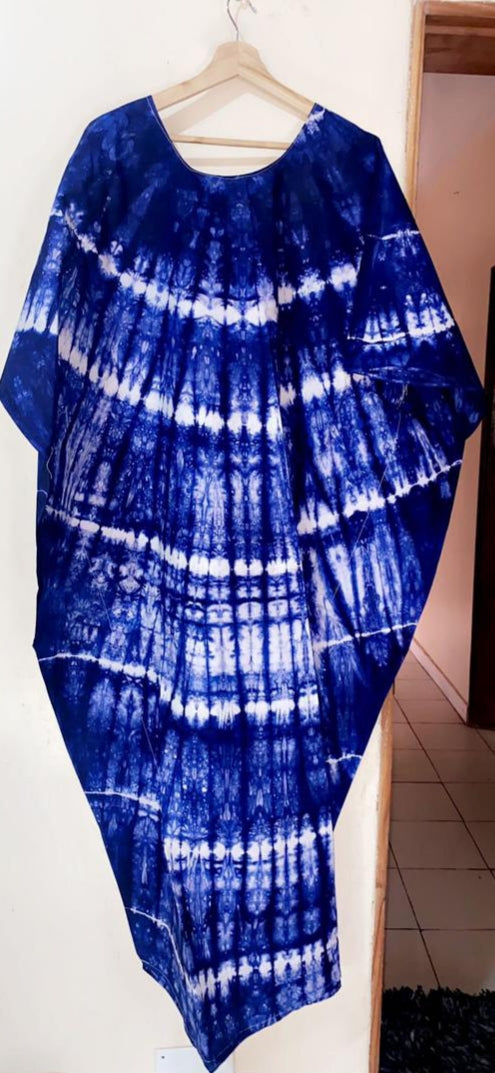 Multicolored Bassam  Boubou Dress -Model Lines TossokoClothing