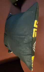 Mudcloth Pillow Cover Yellow Brown/ Black Size 16 x16 TossokoClothing