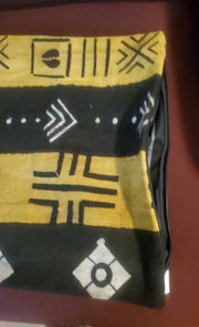 Mudcloth Pillow Cover Yellow Brown/ Black Size 16 x16 TossokoClothing