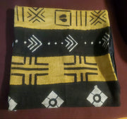 Mudcloth Pillow Cover Yellow Brown/ Black Size 16 x16 TossokoClothing