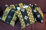 Mudcloth Pillow Cover Yellow Brown/ Black Size 16 x16 TossokoClothing