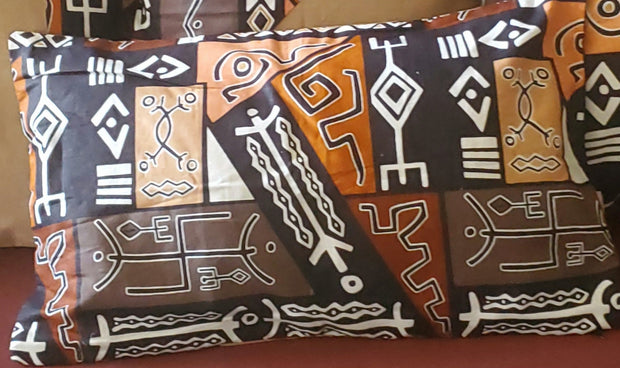 Bogo African Print Pillow Cover Multicolored  Brown TossokoClothing