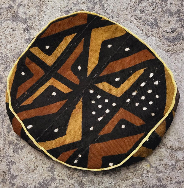 Jambar Handmade Round Mudcloth Pouff TossokoClothing