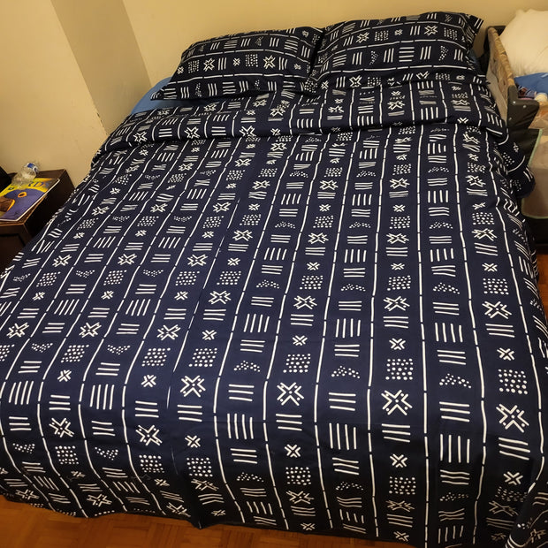 Yandoor African Print  Duvet Cover Set Blue TossokoClothing