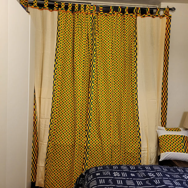 Colorful Bogo Print Curtains & Pillow Set TossokoClothing