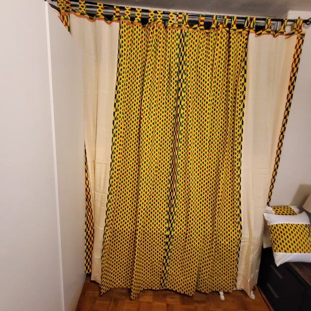 Colorful Bogo Print Curtains & Pillow Set TossokoClothing