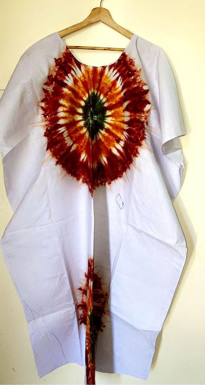 Multicolored Bassam  Boubou Dress -Whites TossokoClothing
