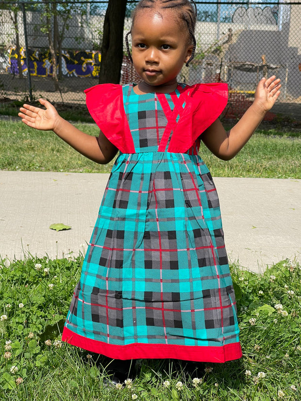 Girl's African Print Dress TossokoClothing