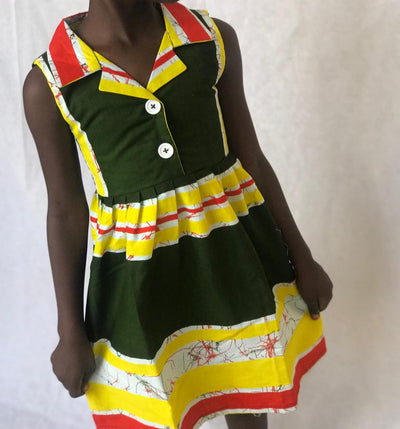 African Print Girl's Dress Size 3-4 TossokoClothing