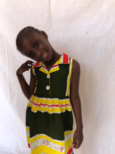 African Print Girl's Dress Size 3-4 TossokoClothing