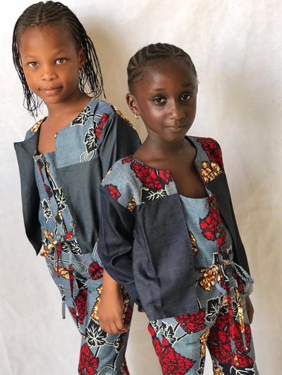 African Print Girl's Jumpsuit  Set TossokoClothing