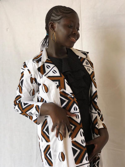 Bogolan Print Girl's Jacket TossokoClothing