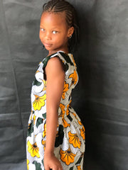 African Print Girl's  Wedding Flowers Dress Tossoko Clothing