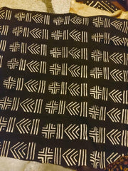 Black Mudcloth or Bogolan Fabric TossokoClothing