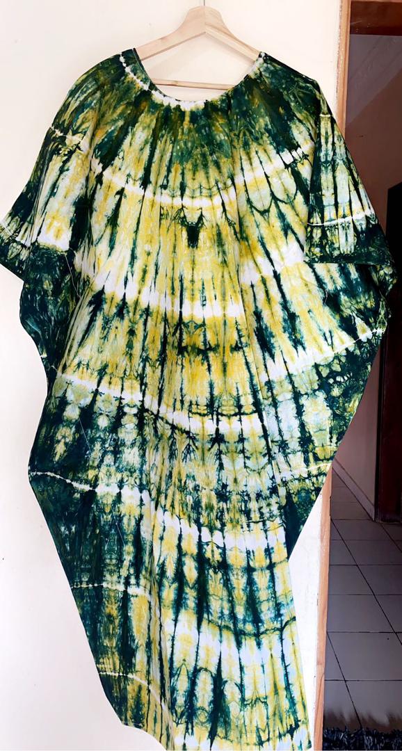 Multicolored Bassam  Boubou Dress -Model Lines TossokoClothing