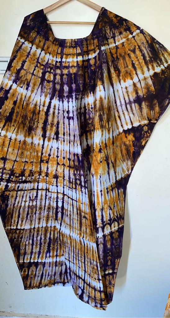 Multicolored Bassam  Boubou Dress -Model Lines TossokoClothing