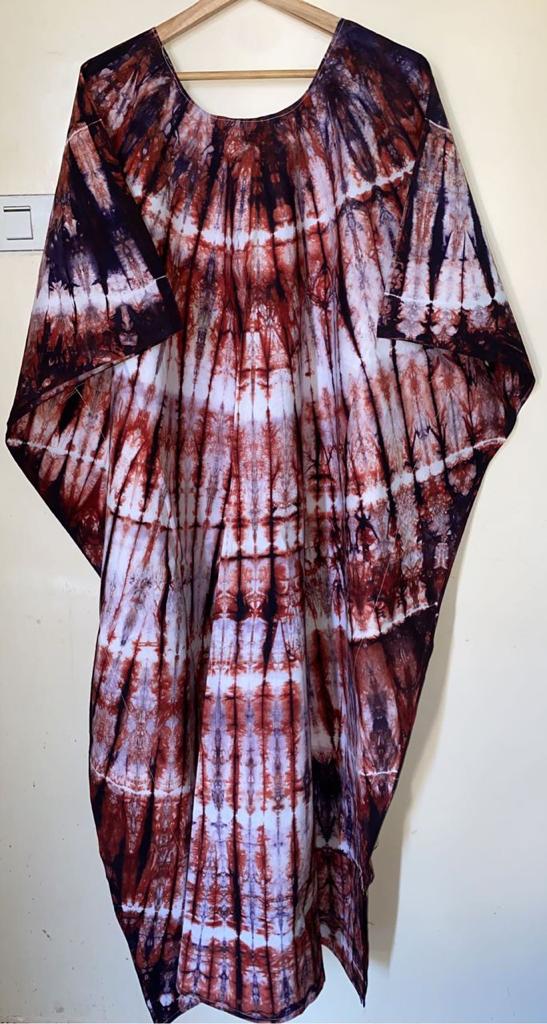 Multicolored Bassam  Boubou Dress -Model Lines TossokoClothing