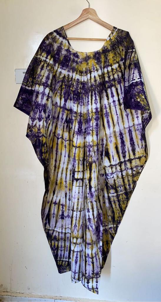 Multicolored Bassam  Boubou Dress -Model Lines TossokoClothing