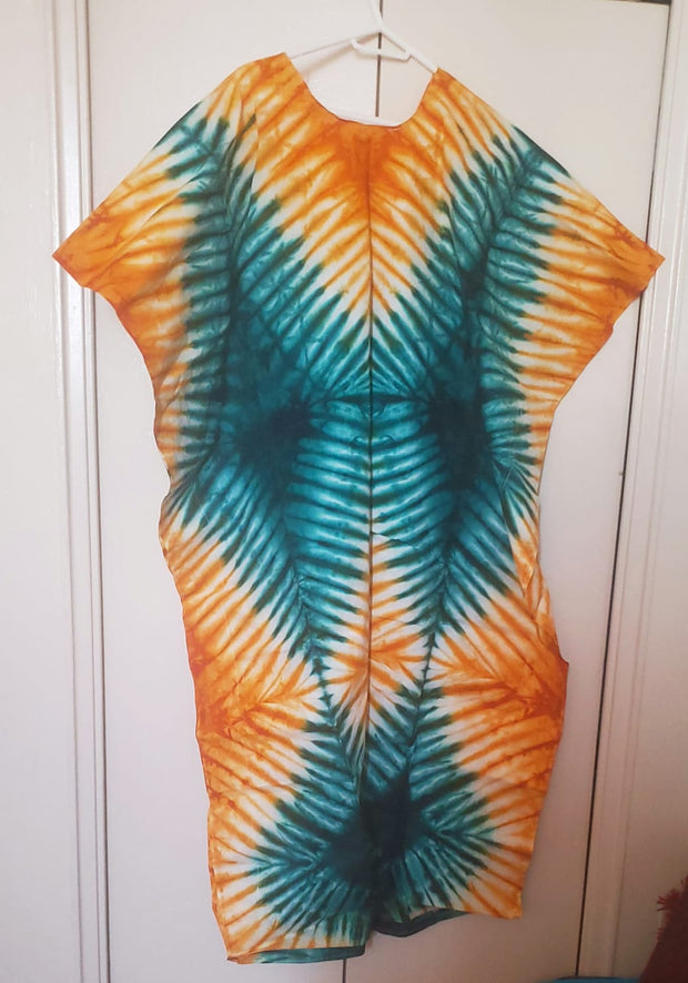 Multicolored Bassam  Boubou Dress -Model Thins TossokoClothing