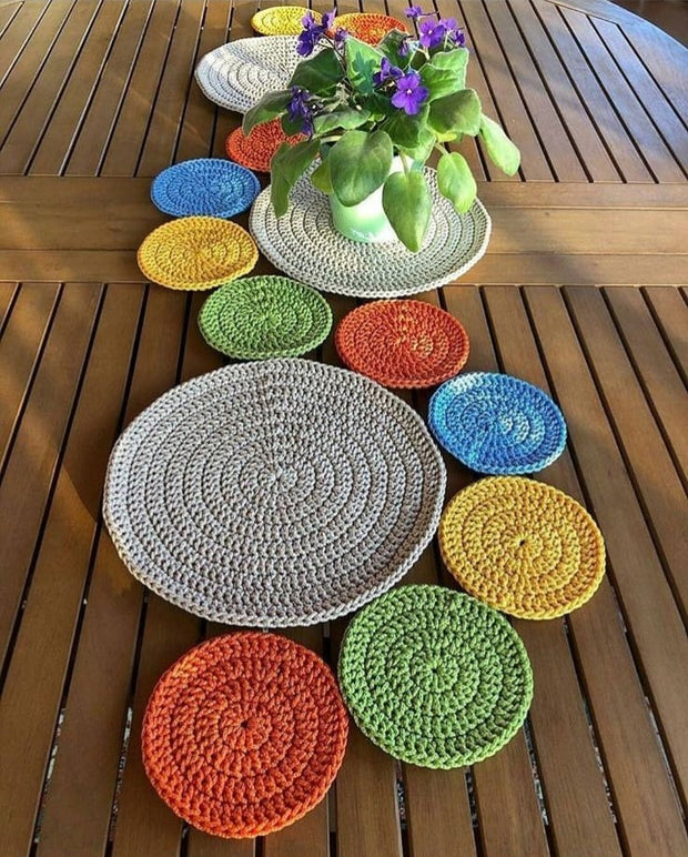 Handcrafted Crochet Table Mat Set TossokoClothing