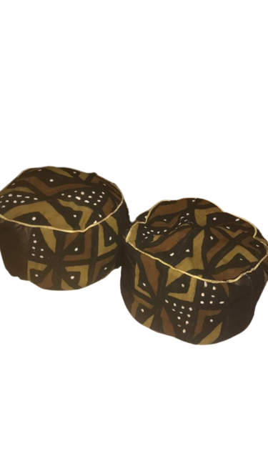 Jambar Handmade Round Mudcloth Pouff TossokoClothing
