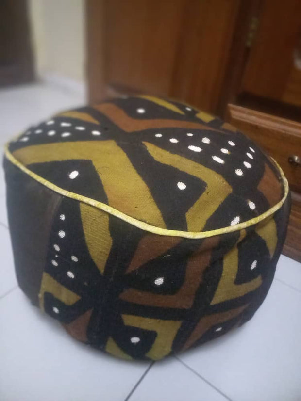 Jambar Handmade Round Mudcloth Pouff TossokoClothing