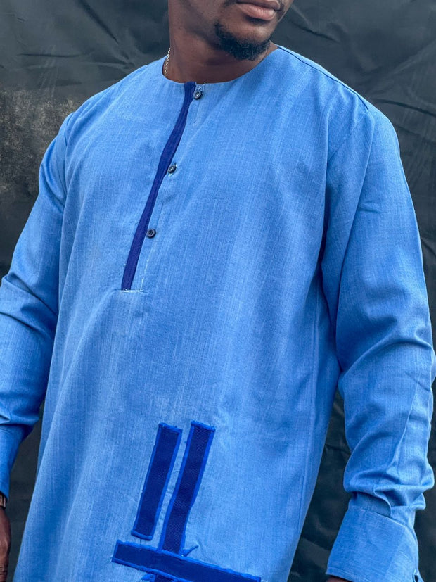 ClassicMen Blue Long Sleeves Shirt TossokoClothing