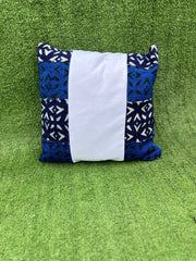 Assamane Blue/White Decorative Mudcloth Pillow Cover TossokoClothing