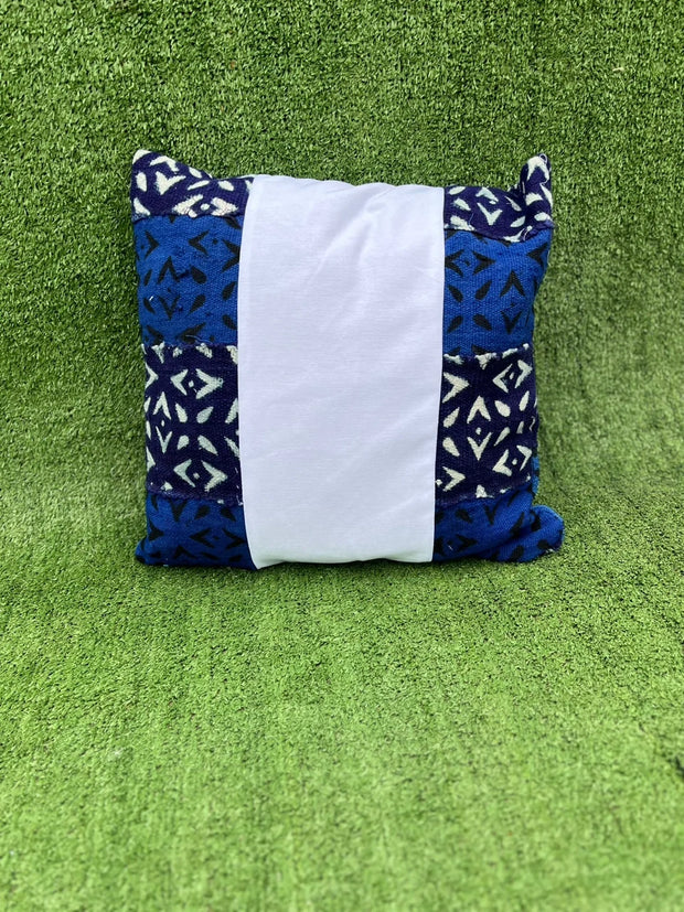 Assamane Blue/White Decorative Mudcloth Pillow Cover TossokoClothing