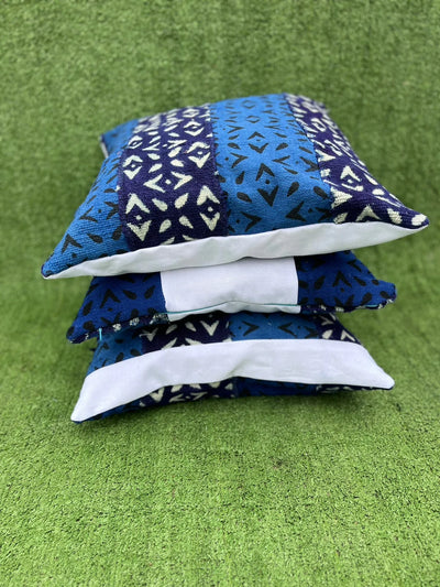 Assamane Blue/White Decorative Mudcloth Pillow Cover TossokoClothing