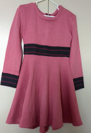 Pink Aso Oke Rib Knit Flared Dress TossokoClothing