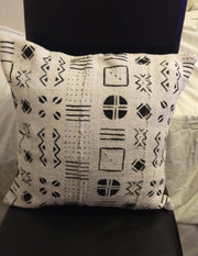 Mudcloth Pillow Cover Black/ White  Size 17x17 TossokoClothing