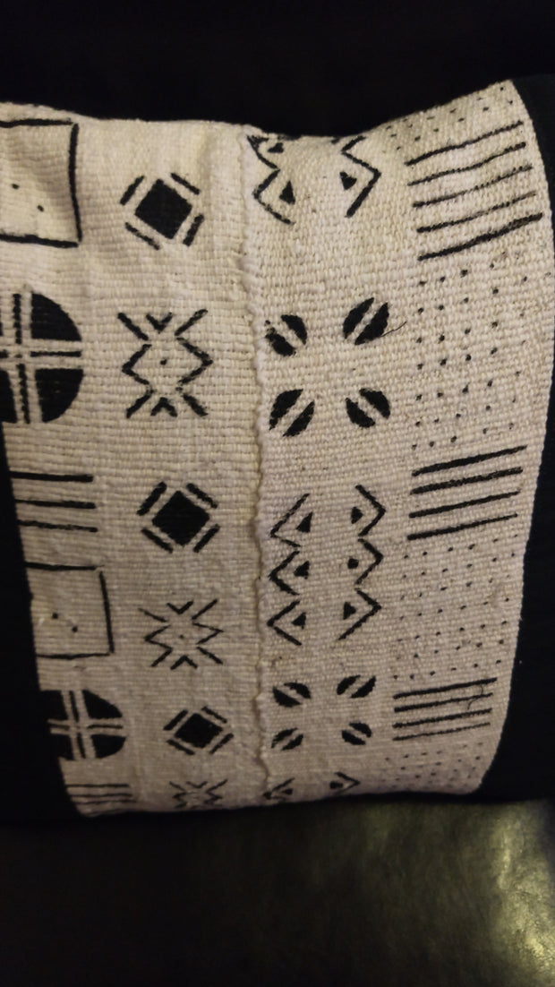 Mudcloth Pillow Cover Black/ White  Size 17x17 TossokoClothing