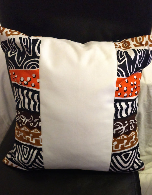 Safari African Print Pillow Cover Brown Red TossokoClothing