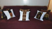 Mudcloth Pillow Cover Patchwork Brown/Black/White TossokoClothing