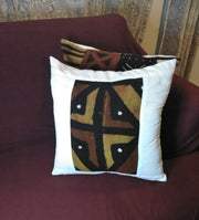 Mudcloth Pillow Cover Patchwork Brown/Black/White TossokoClothing