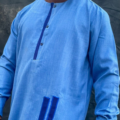 ClassicMen Blue Long Sleeves Shirt TossokoClothing