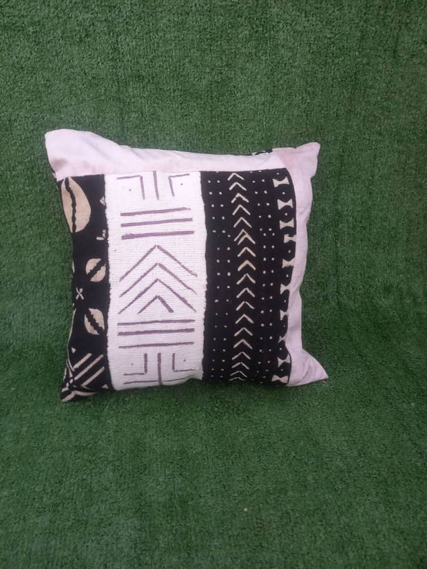 Mudcloth Pillow Cover Black/ White  Size  16X16 TossokoClothing