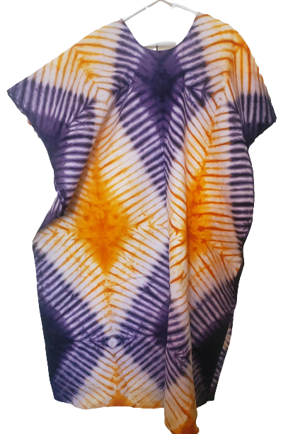 Multicolored Bassam  Boubou Dress -Model Thins TossokoClothing