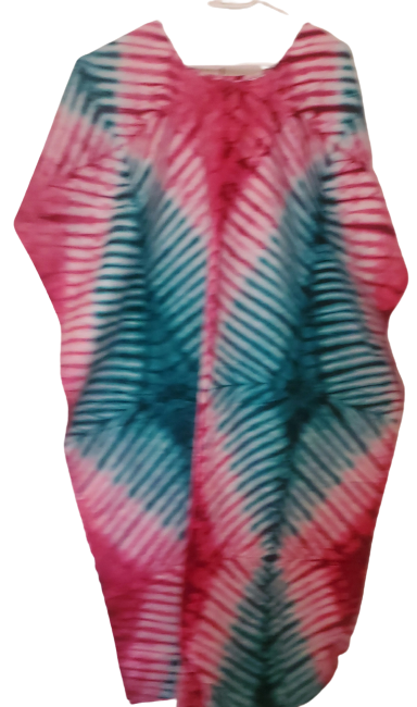 Multicolored Bassam  Boubou Dress -Model Thins TossokoClothing