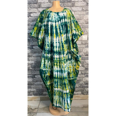 Multicolored Bassam  Boubou Dress -Model Lines TossokoClothing